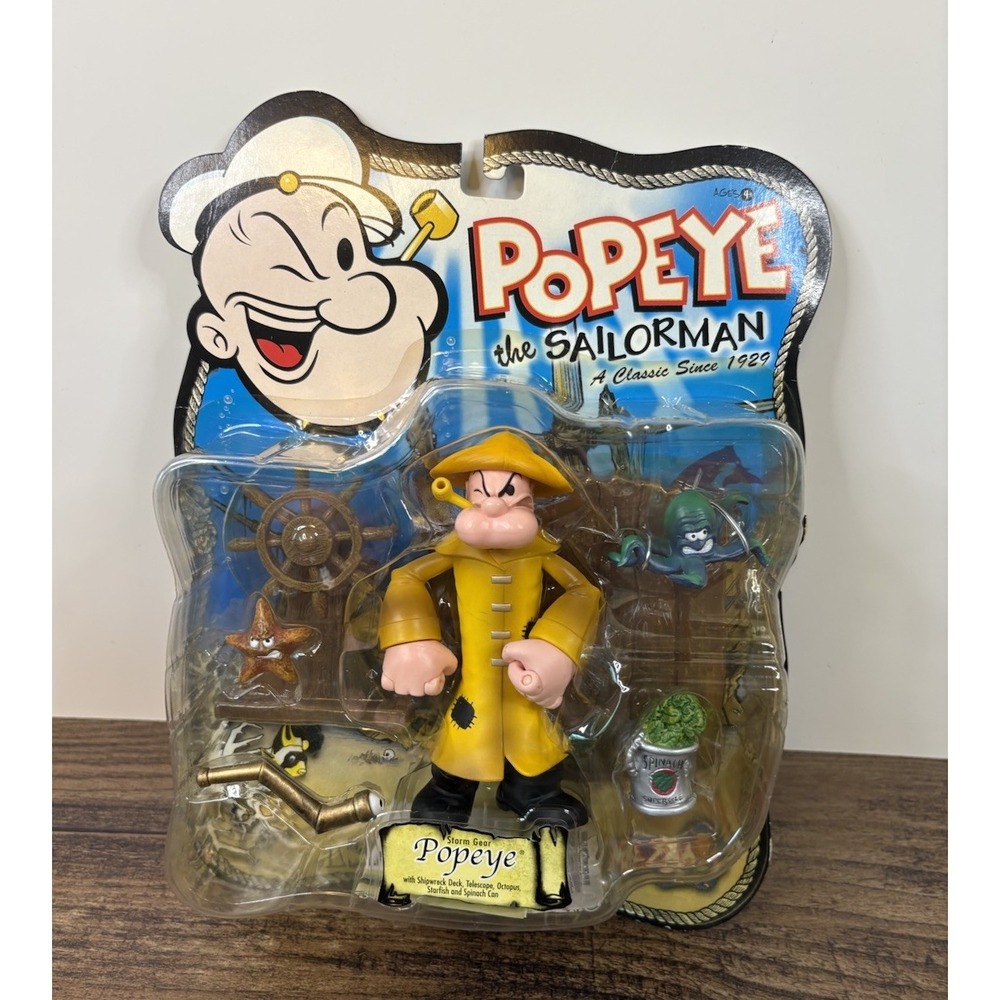 Vintage Mezco Popeye The Sailorman Storm Gear Popeye Action Figure Sealed NOS